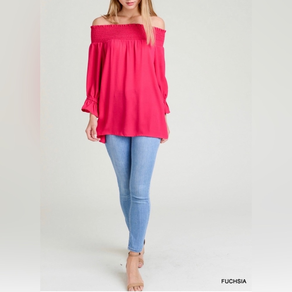 Jodifl off shoulder fuchsia top new with tags small & medium